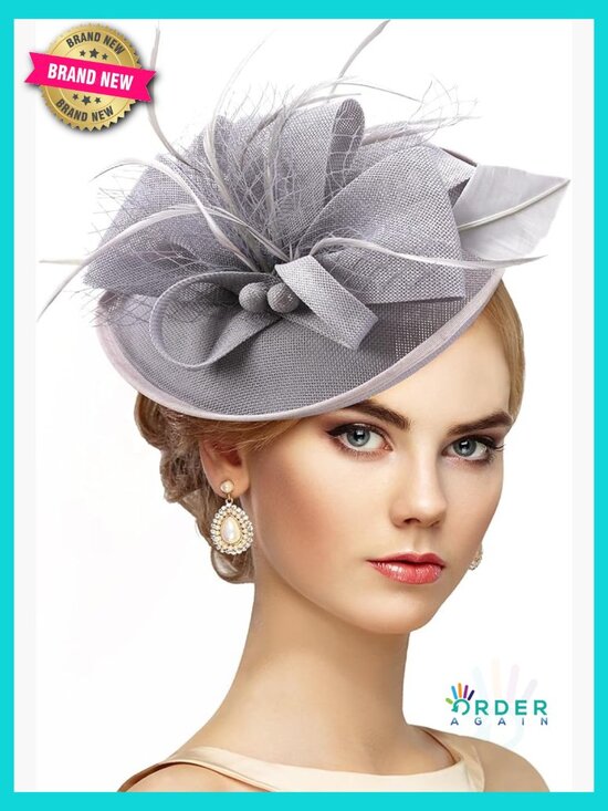 Vintage Fascinator Hat with Lace and Silk - Tea Party Church Headpiece Headband main image 7